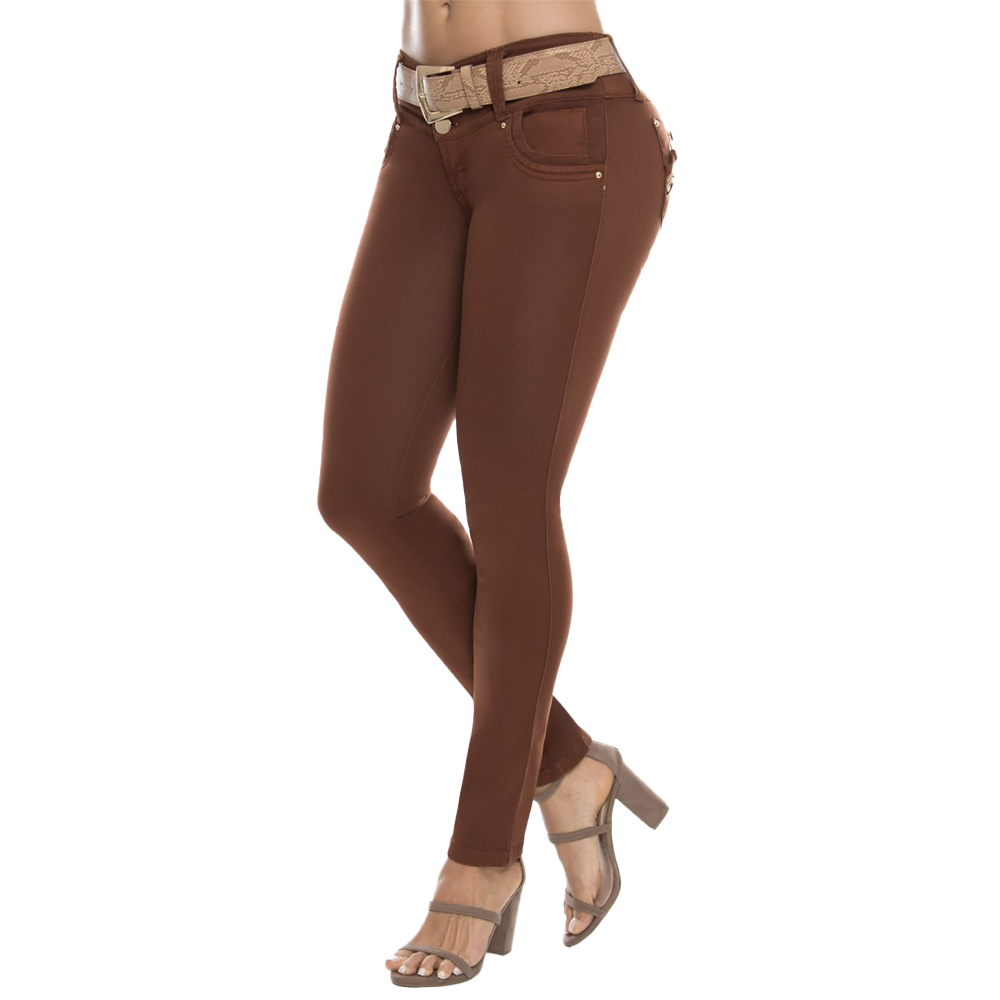 Mid-Waist Butt-Lifting Jeans